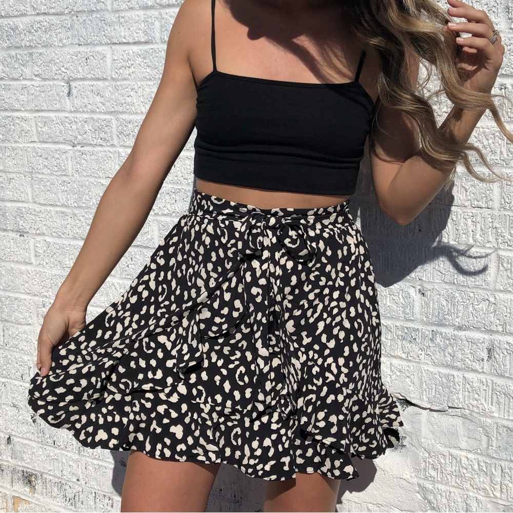 Princess Polly Cheetah Print Ruffle Mini Skirt